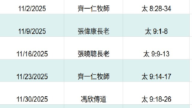 主日崇拜經文